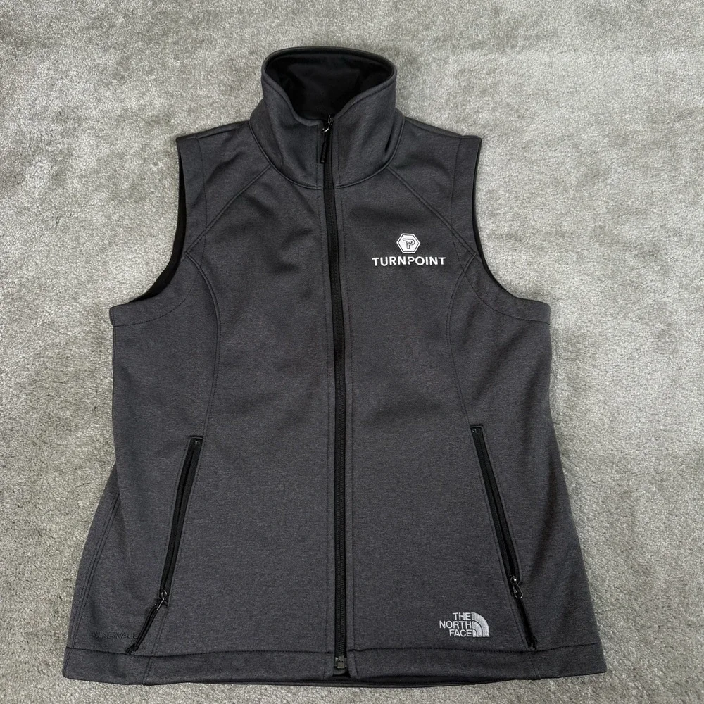 The North Face Womens Ridgeline Soft Shell Vest Medium Gray Full Zip Turnpoint